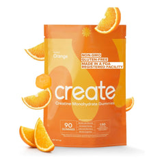 Create Creatine Monohydrate Gummies for Men & Women, Boost Focus, Strength, and Endurance, Anti-Melting Formula, Vegan, Gluten-Free, Non-GMO, 1.5g of Creatine per Gummy (Blue Raspberry, 90 ct)