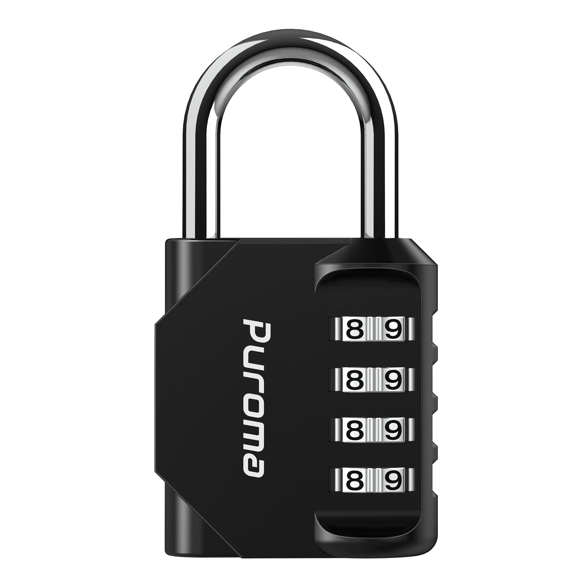 Puroma 2 Pack Combination Lock 4 Digit Locker Lock Outdoor Waterproof Padlock for School Gym Locker, Sports Locker, Fence, Toolbox, Gate, Case, Hasp Storage (Black)