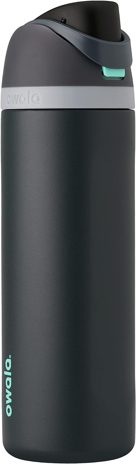 Owala FreeSip Insulated Stainless Steel Water Bottle with Straw for Sports, Travel, and School BPA-Free Sports Water Bottle, 24 oz, Foggy Tide