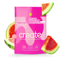 Create Creatine Monohydrate Gummies for Men & Women, Boost Focus, Strength, and Endurance, Anti-Melting Formula, Vegan, Gluten-Free, Non-GMO, 1.5g of Creatine per Gummy (Blue Raspberry, 90 ct)