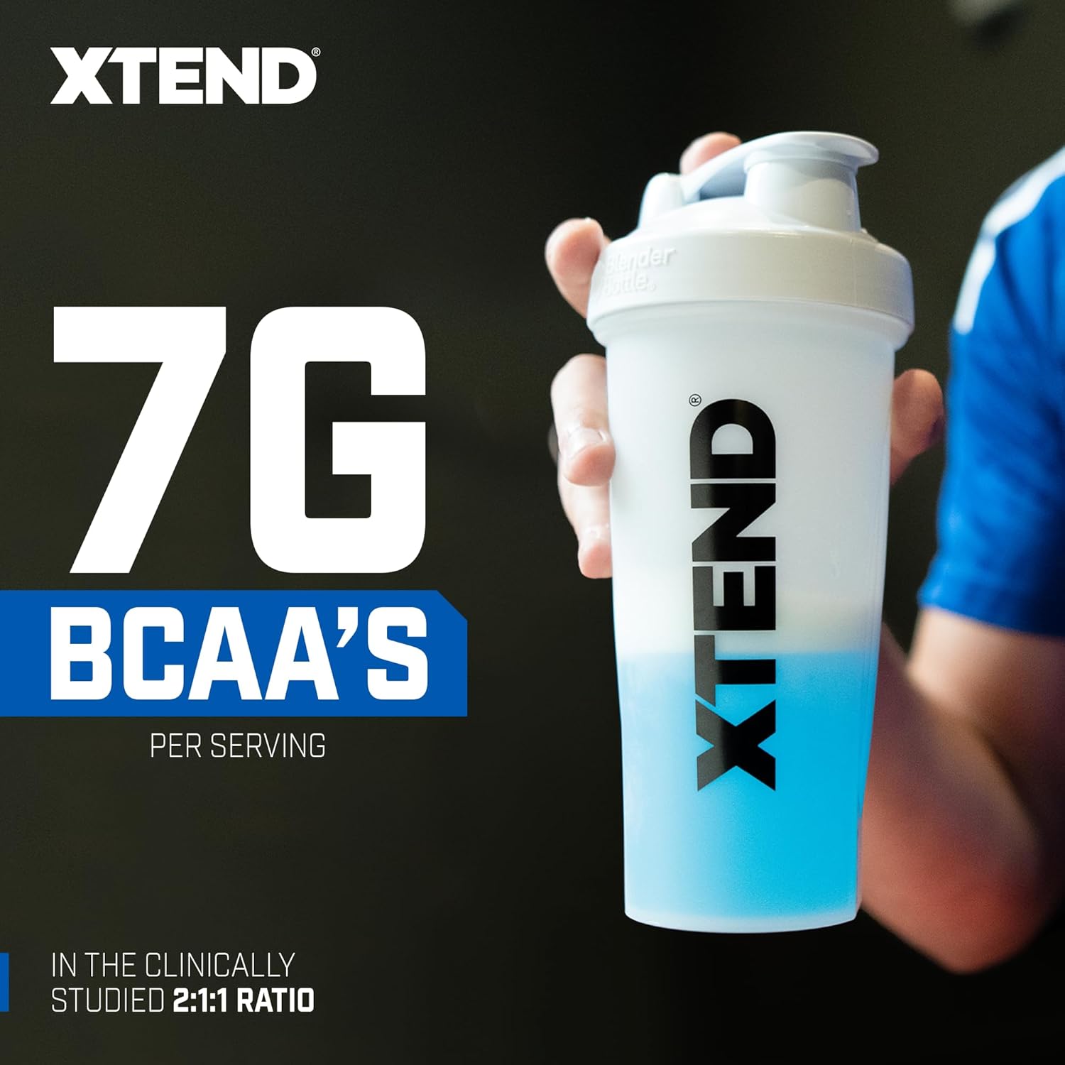 XTEND Sport BCAA Powder Blue Raspberry Ice - Electrolyte Powder for Recovery & Hydration with Amino Acids - 30 Servings