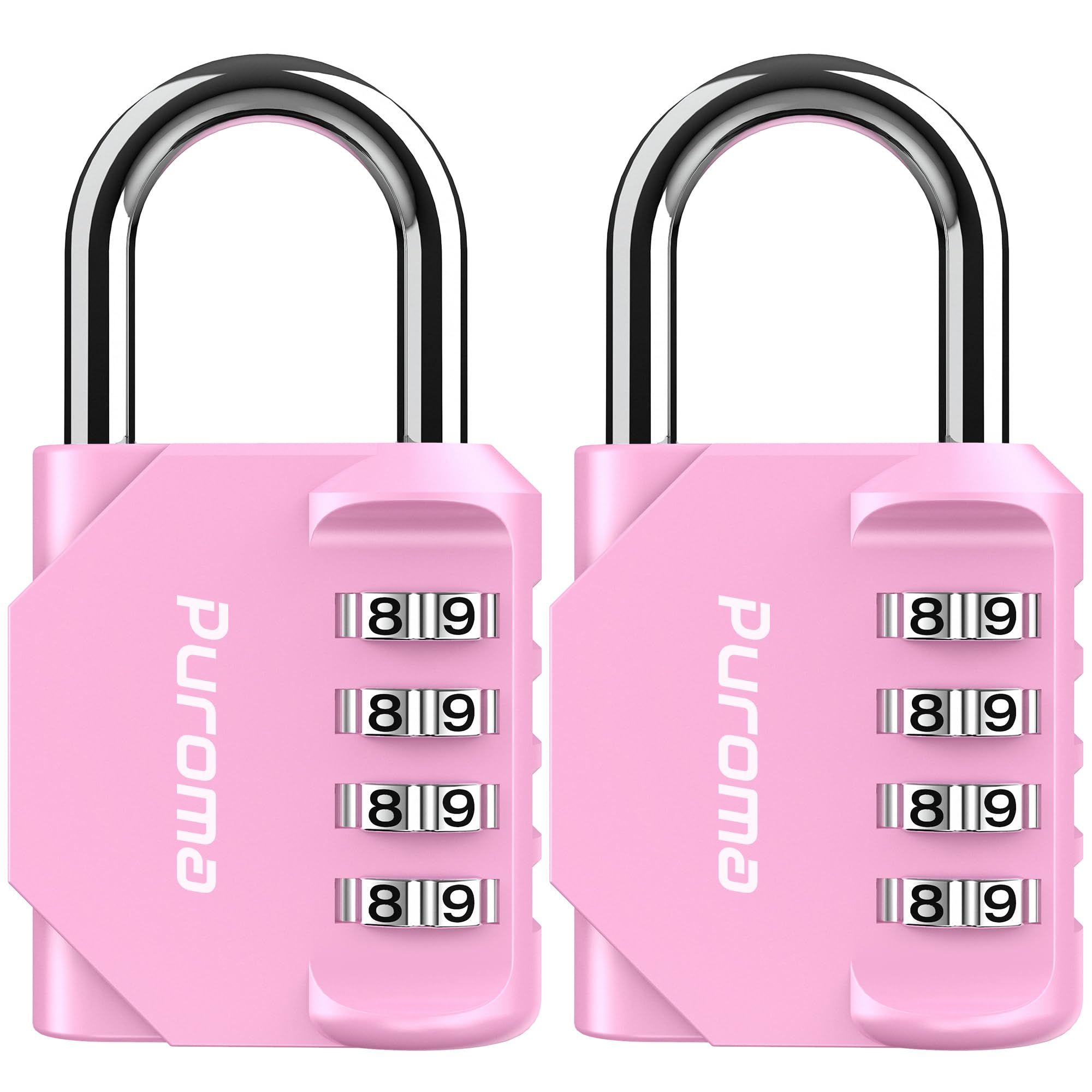 Puroma 2 Pack Combination Lock 4 Digit Locker Lock Outdoor Waterproof Padlock for School Gym Locker, Sports Locker, Fence, Toolbox, Gate, Case, Hasp Storage (Black)