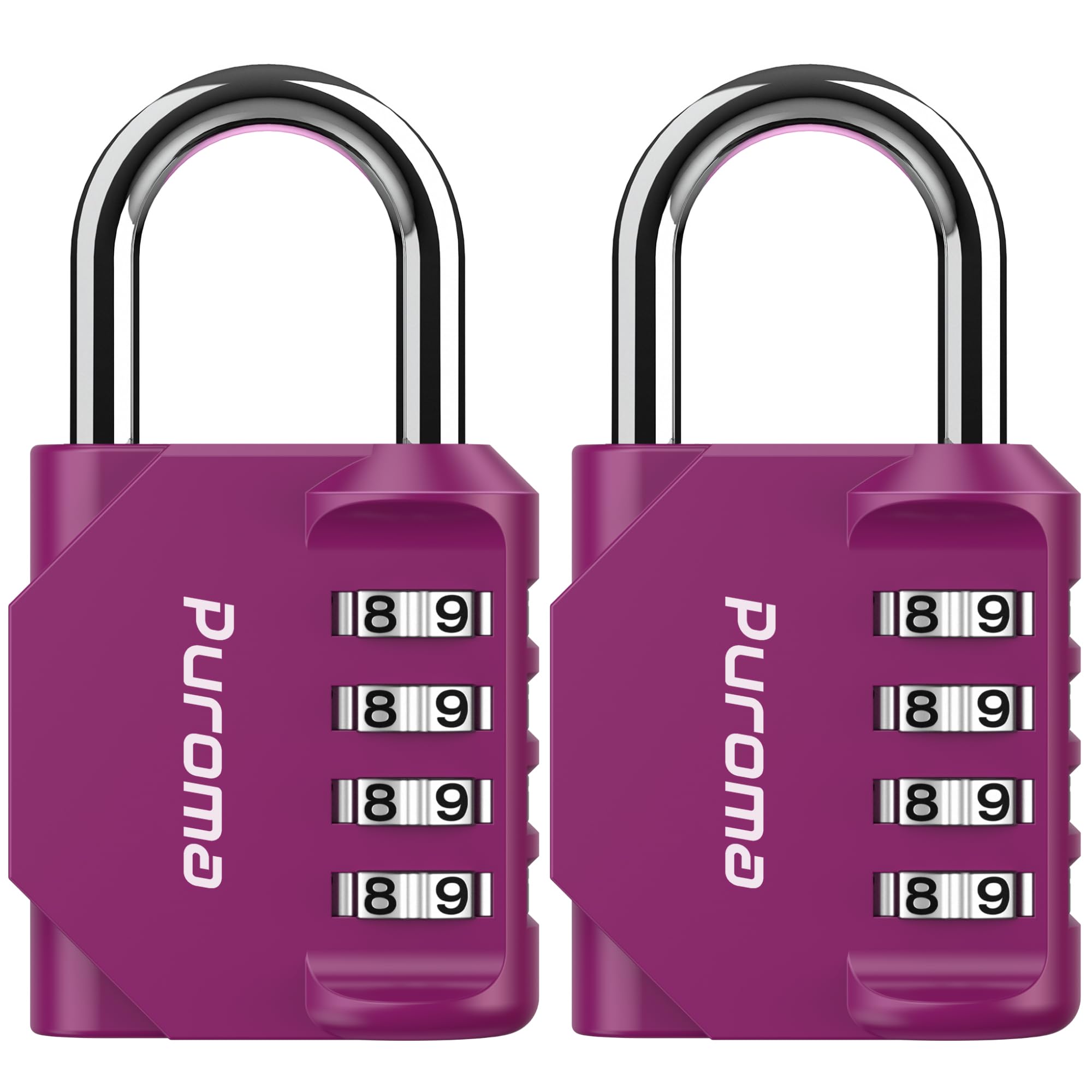 Puroma 2 Pack Combination Lock 4 Digit Locker Lock Outdoor Waterproof Padlock for School Gym Locker, Sports Locker, Fence, Toolbox, Gate, Case, Hasp Storage (Black)