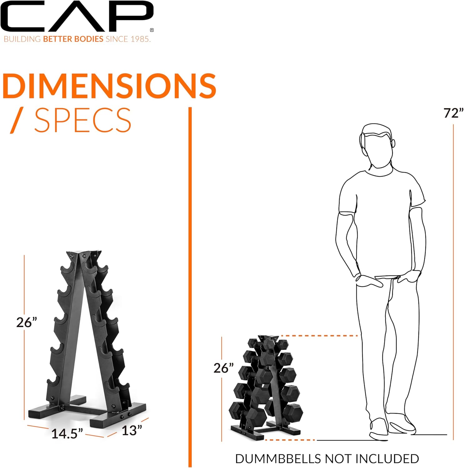 CAP Barbell A-Frame Dumbbell Weight Rack | Color Series