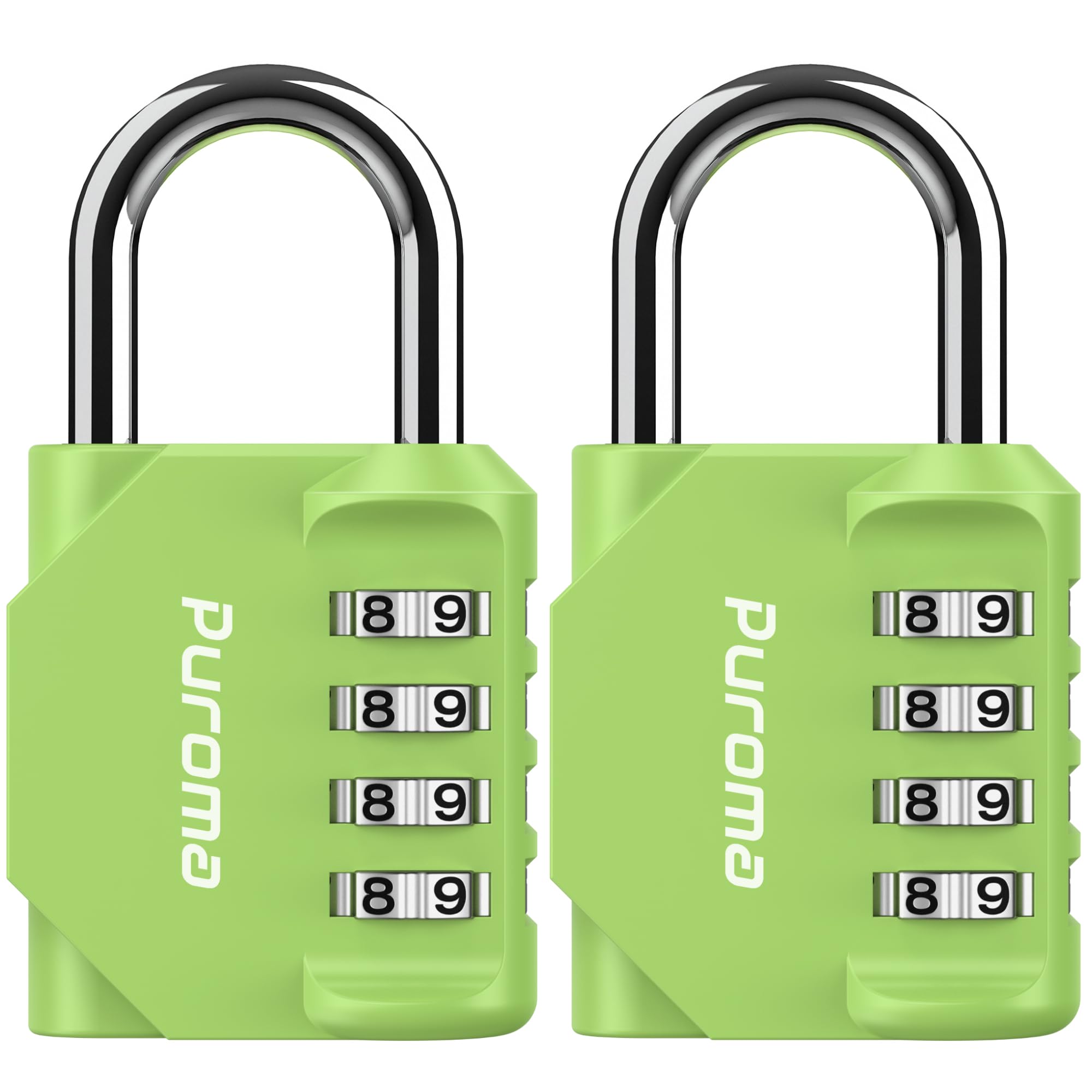 Puroma 2 Pack Combination Lock 4 Digit Locker Lock Outdoor Waterproof Padlock for School Gym Locker, Sports Locker, Fence, Toolbox, Gate, Case, Hasp Storage (Black)