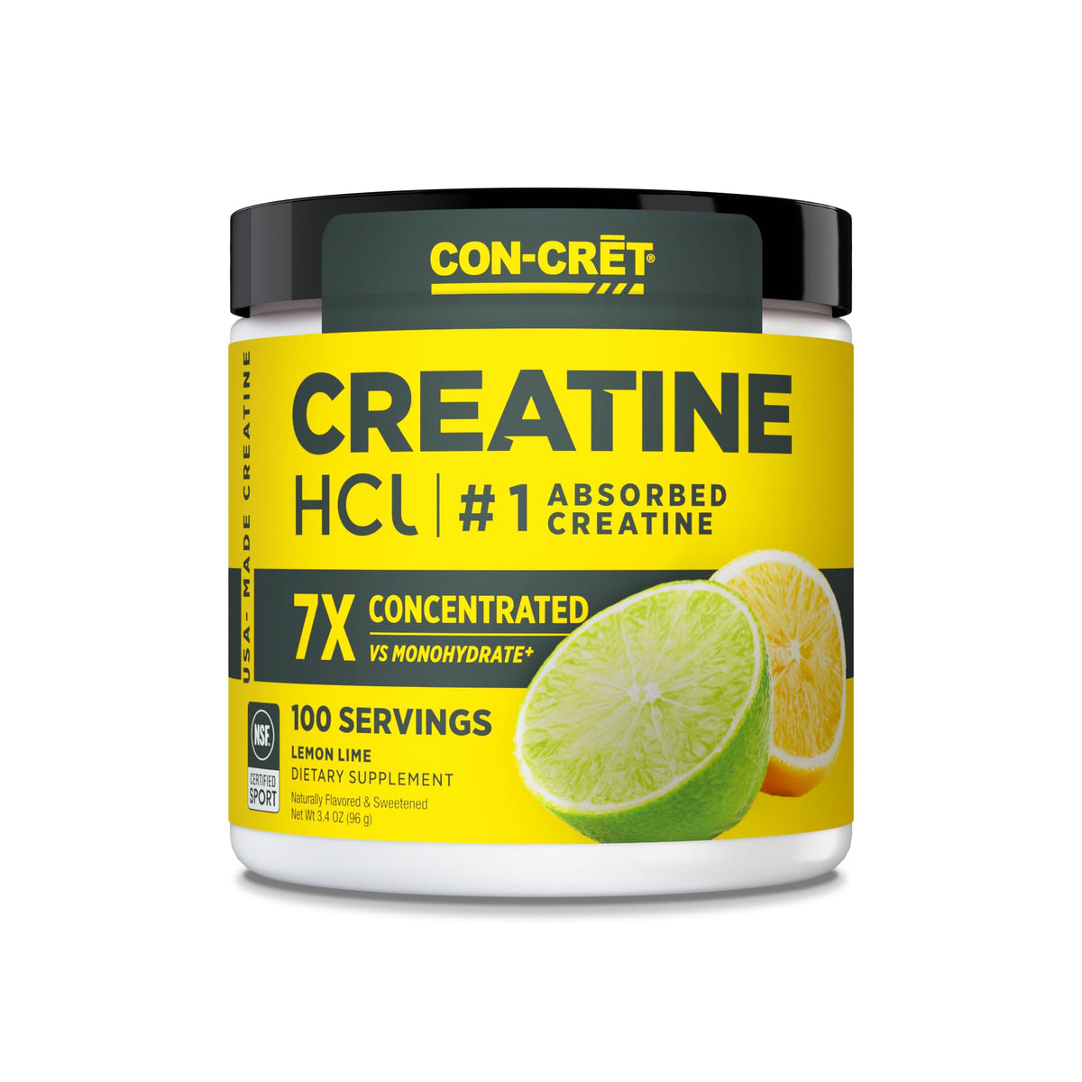 Creatine HCl Powder | Muscle, Cognitive, Cellular Energy Support | No Bloating or Cramps | USA Made & NSF Certified | Raspberry (100 Serving)