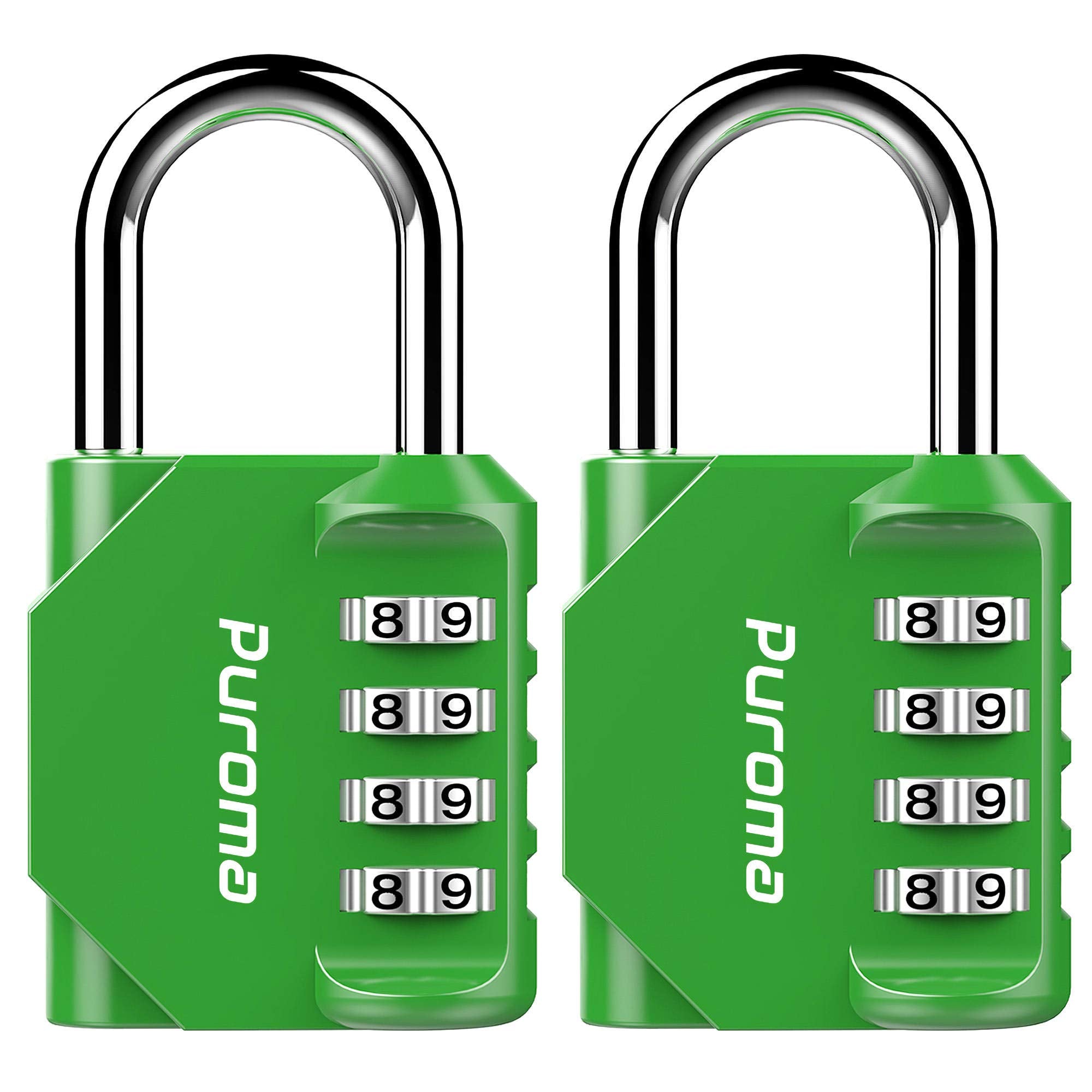 Puroma 2 Pack Combination Lock 4 Digit Locker Lock Outdoor Waterproof Padlock for School Gym Locker, Sports Locker, Fence, Toolbox, Gate, Case, Hasp Storage (Black)