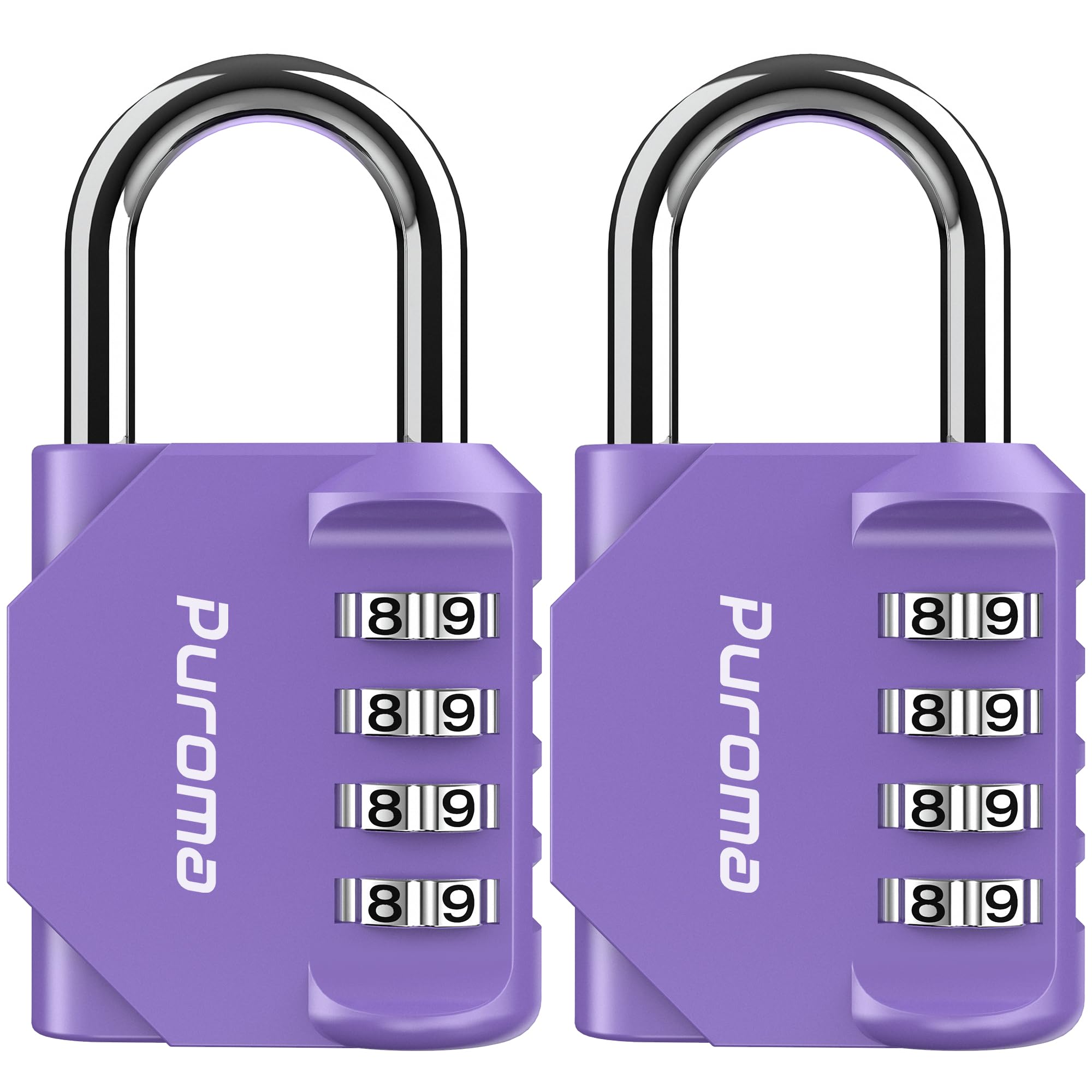 Puroma 2 Pack Combination Lock 4 Digit Locker Lock Outdoor Waterproof Padlock for School Gym Locker, Sports Locker, Fence, Toolbox, Gate, Case, Hasp Storage (Black)