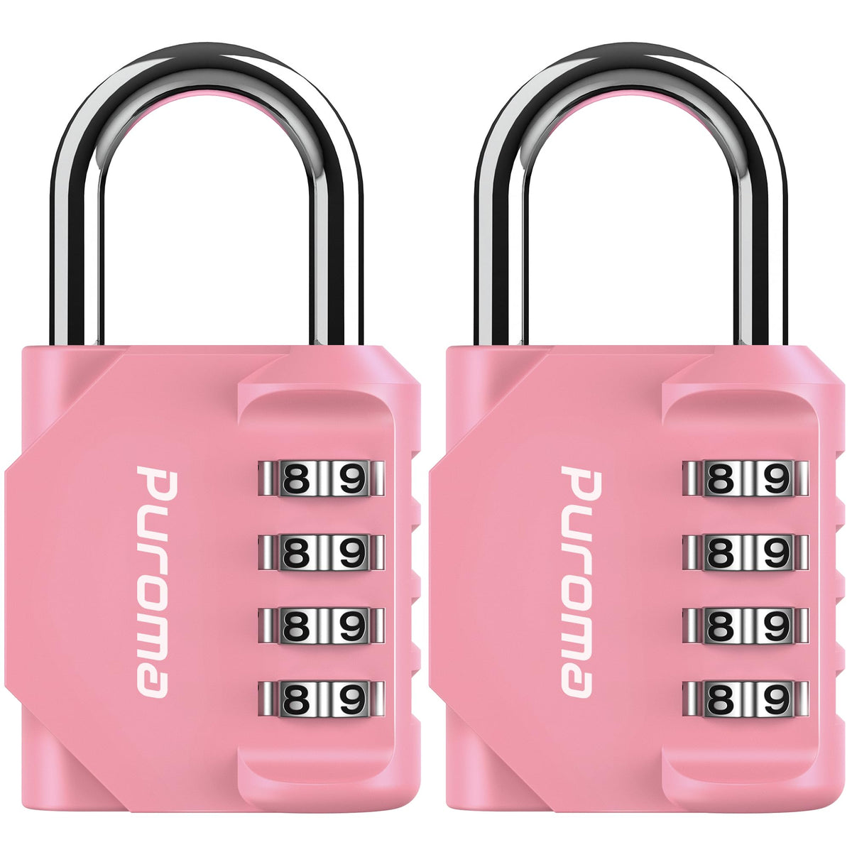 Puroma 2 Pack Combination Lock 4 Digit Locker Lock Outdoor Waterproof Padlock for School Gym Locker, Sports Locker, Fence, Toolbox, Gate, Case, Hasp Storage (Black)