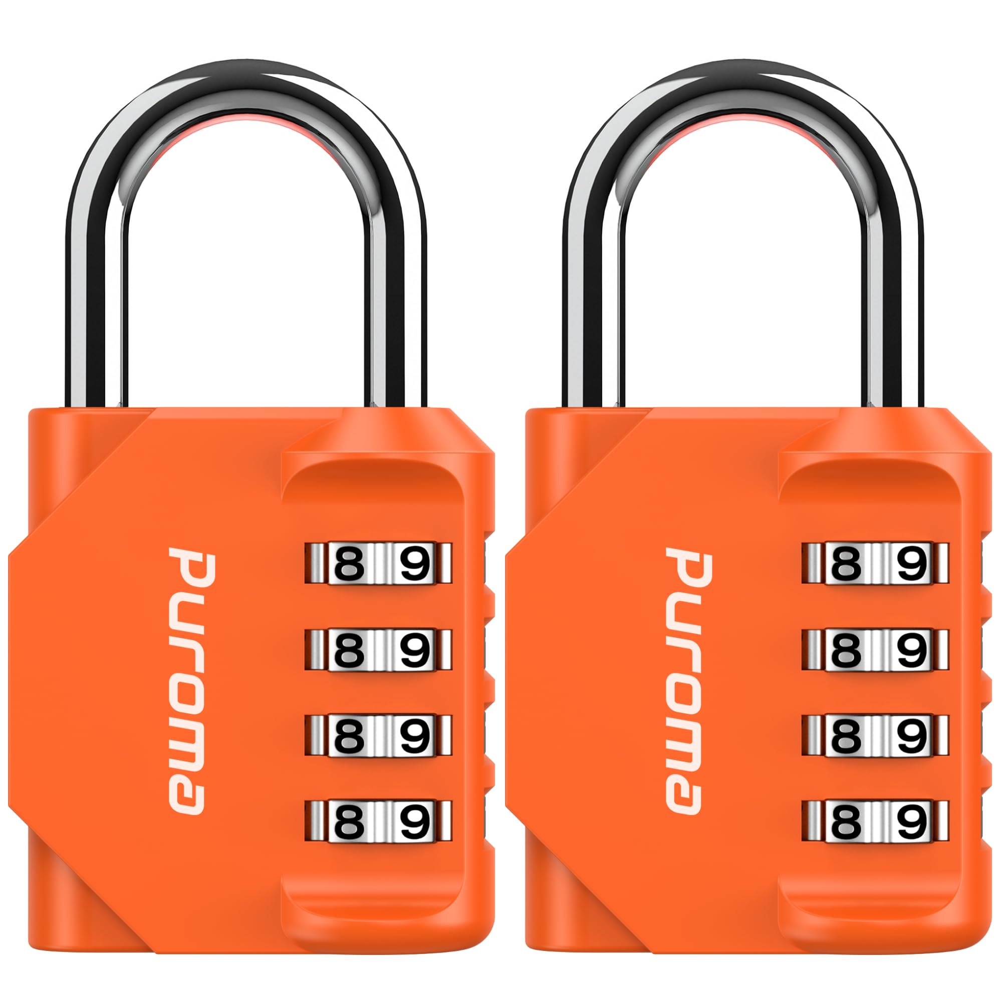 Puroma 2 Pack Combination Lock 4 Digit Locker Lock Outdoor Waterproof Padlock for School Gym Locker, Sports Locker, Fence, Toolbox, Gate, Case, Hasp Storage (Black)