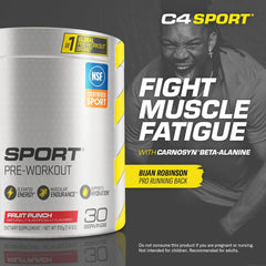 Cellucor C4 Sport Pre Workout Powder Fruit Punch - NSF Certified for Sport | 30 Servings, Packaging may vary.