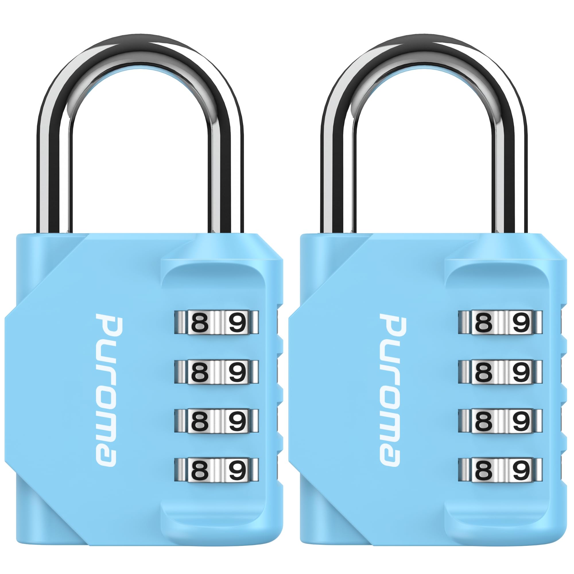 Puroma 2 Pack Combination Lock 4 Digit Locker Lock Outdoor Waterproof Padlock for School Gym Locker, Sports Locker, Fence, Toolbox, Gate, Case, Hasp Storage (Black)