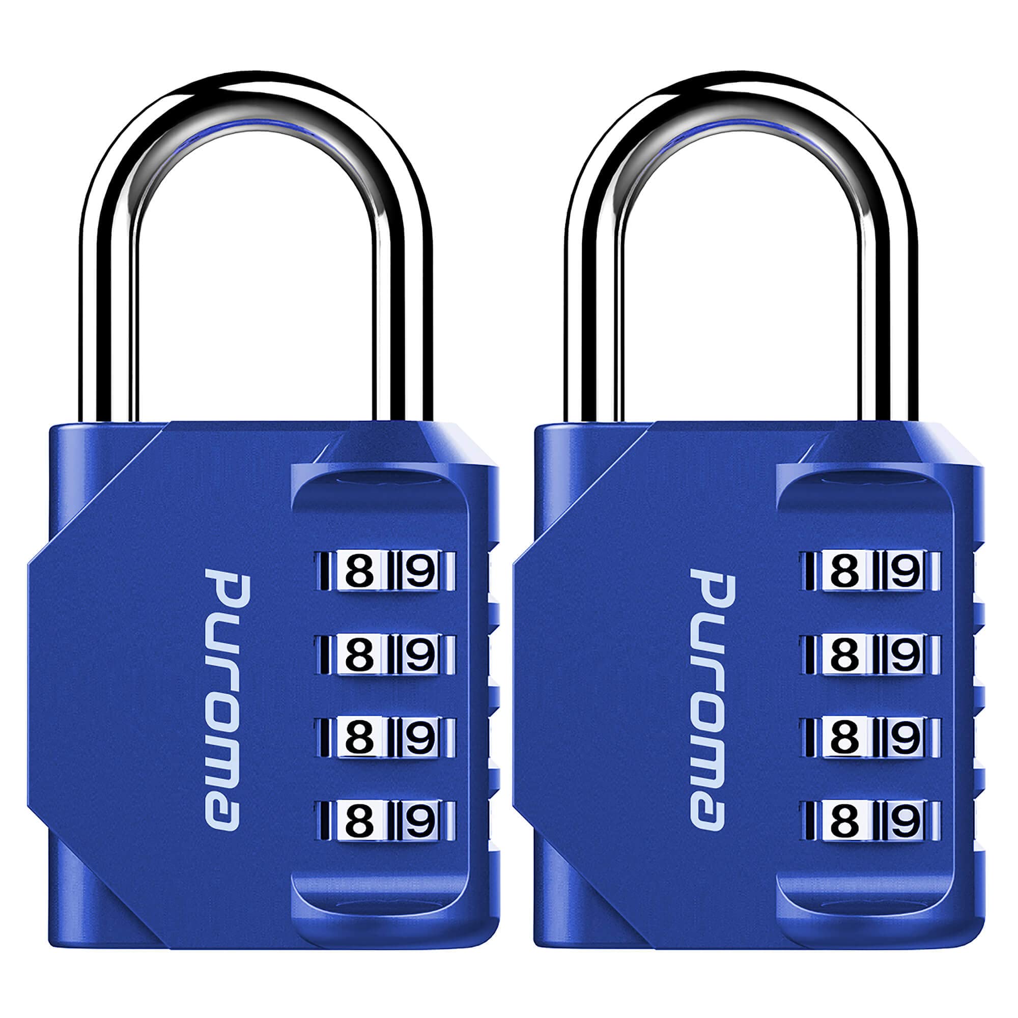 Puroma 2 Pack Combination Lock 4 Digit Locker Lock Outdoor Waterproof Padlock for School Gym Locker, Sports Locker, Fence, Toolbox, Gate, Case, Hasp Storage (Black)