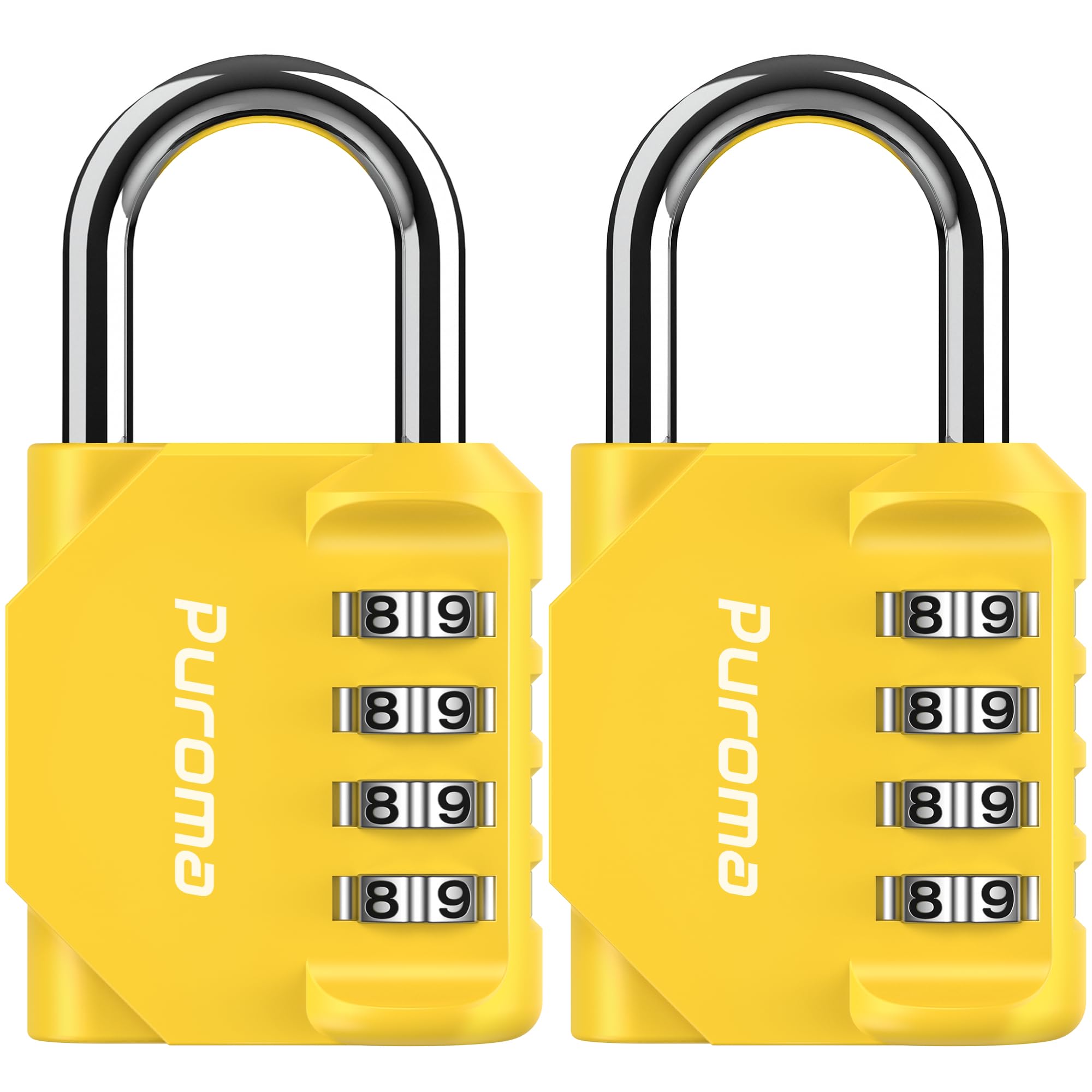 Puroma 2 Pack Combination Lock 4 Digit Locker Lock Outdoor Waterproof Padlock for School Gym Locker, Sports Locker, Fence, Toolbox, Gate, Case, Hasp Storage (Black)