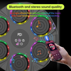 Music Boxing Machine Wall Mounted Smart Bluetooth Boxing Equipment for Boxing Enthusiasts （2 Pairs Gloves）