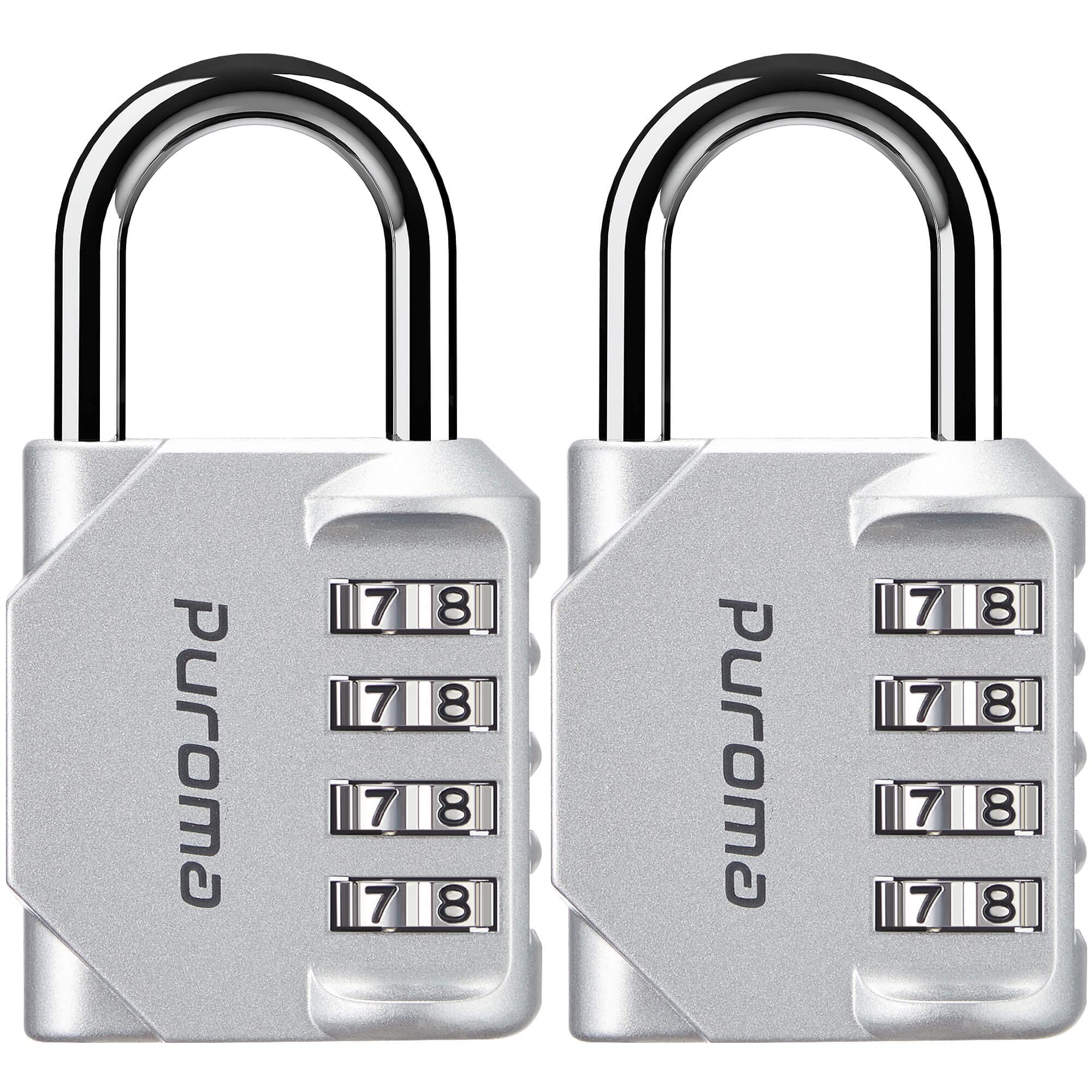 Puroma 2 Pack Combination Lock 4 Digit Locker Lock Outdoor Waterproof Padlock for School Gym Locker, Sports Locker, Fence, Toolbox, Gate, Case, Hasp Storage (Black)