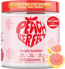 Creatine Monohydrate Powder, Pink Lemonade, Glute Builder Creatine for Women with Collagen, BCAAs, 5g Vegan Micronized Creatine per Serving, for Energy, Muscle Support, 30 Servings