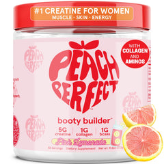 Creatine Monohydrate Powder, Pink Lemonade, Glute Builder Creatine for Women with Collagen, BCAAs, 5g Vegan Micronized Creatine per Serving, for Energy, Muscle Support, 30 Servings