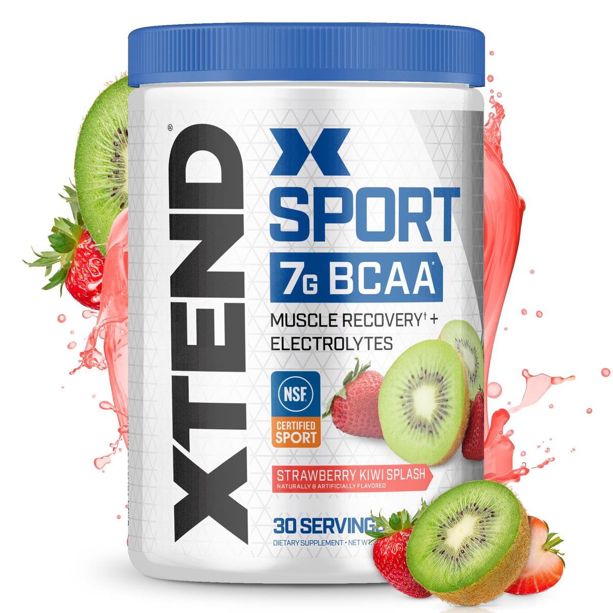 XTEND Sport BCAA Powder Blue Raspberry Ice - Electrolyte Powder for Recovery & Hydration with Amino Acids - 30 Servings