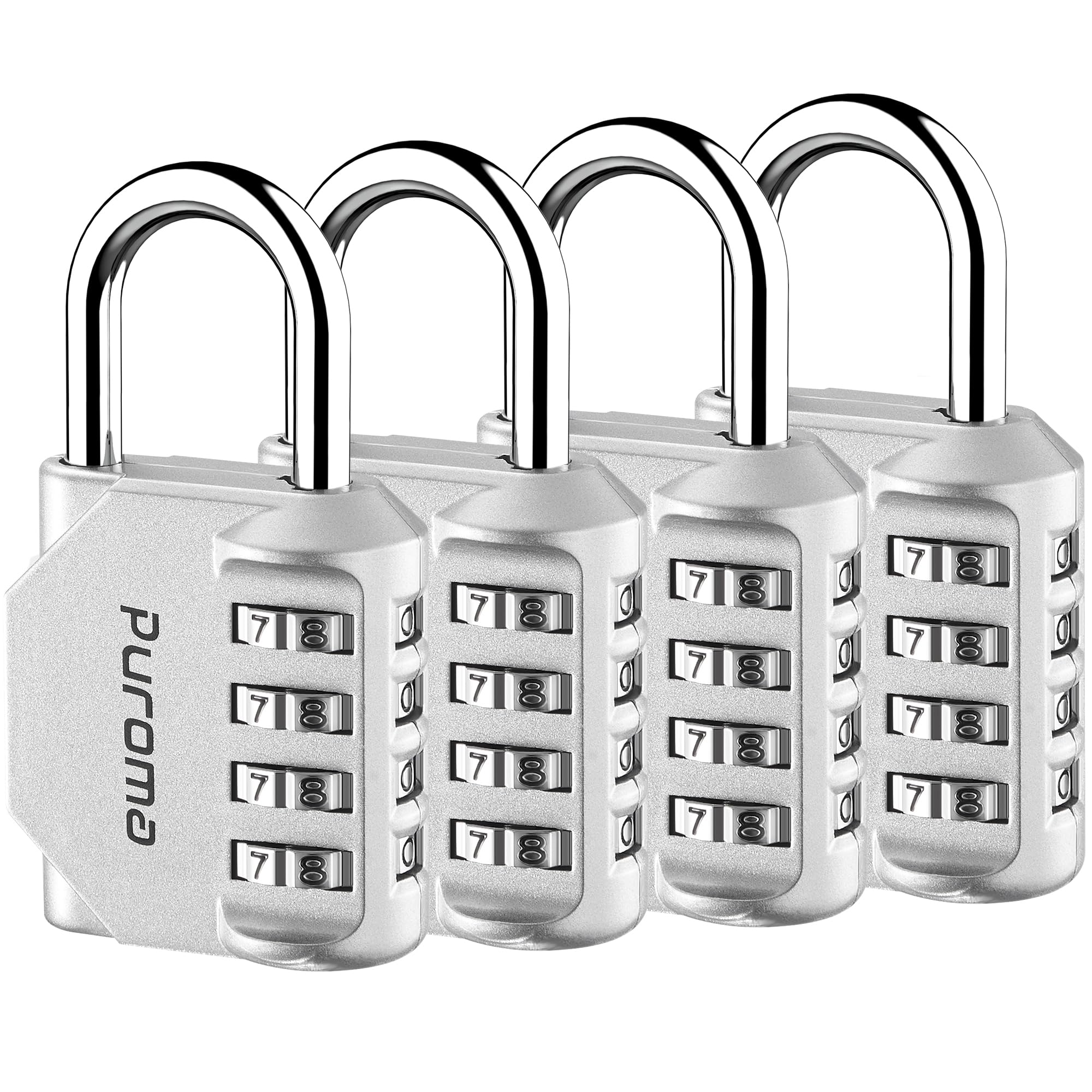 Puroma 2 Pack Combination Lock 4 Digit Locker Lock Outdoor Waterproof Padlock for School Gym Locker, Sports Locker, Fence, Toolbox, Gate, Case, Hasp Storage (Black)